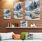Designart - Mountain Hill Reflected in Water - Landscapes Painting Print on Wrapped Canvas